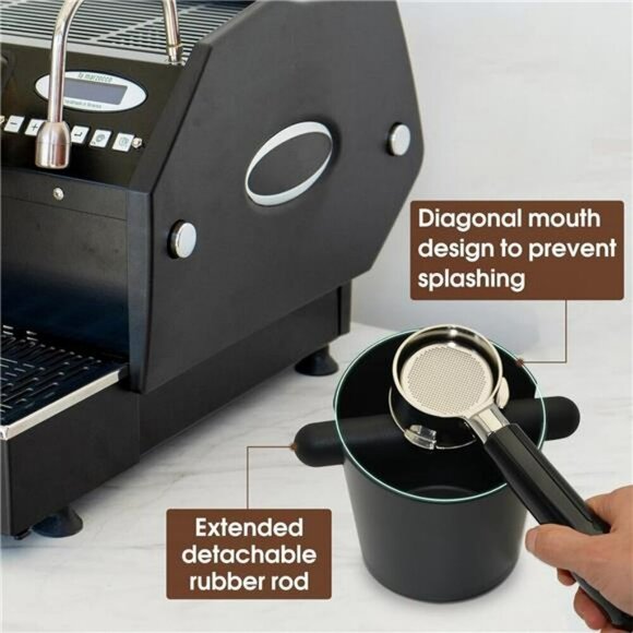 Espresso Knock Box 5 Inch Non Slip Coffee Grounds Bin Barista Tool for Home - Picture 6 of 7